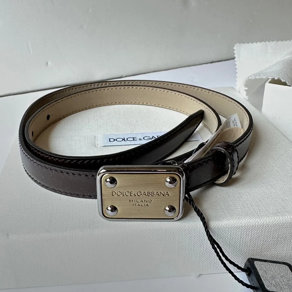 Dolce&Gabbana leather belt logo buckle size S 57cm